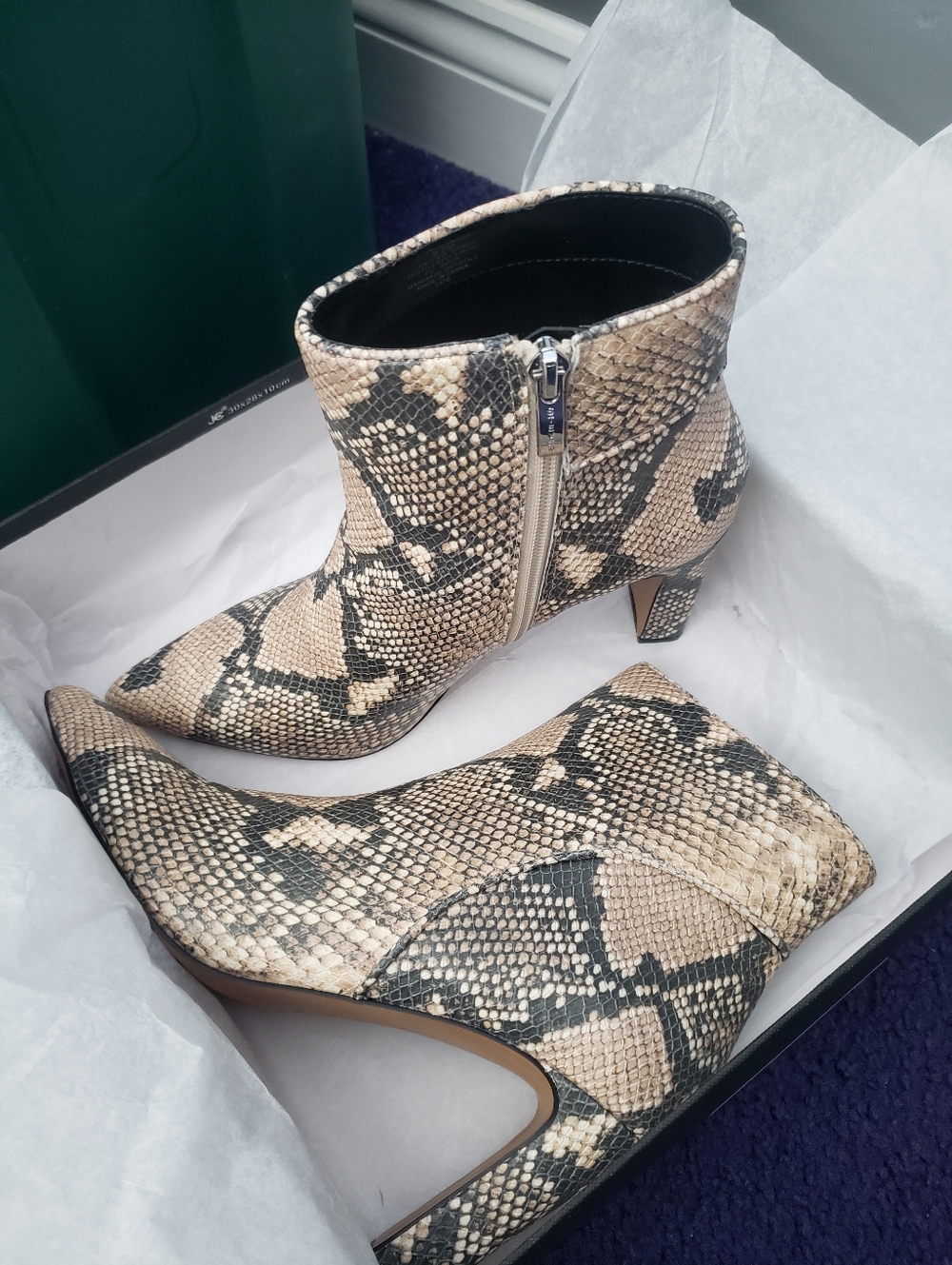 STEVEN by Steve Madden Jenn Snakeskin Ankle Bootie - Natural Multi